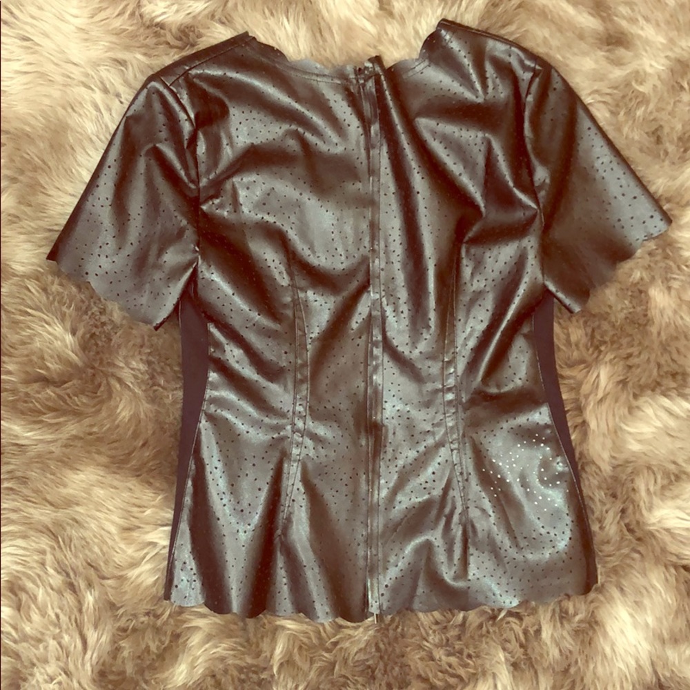 BCBG MaxAzria Faux Leather Top